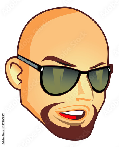 Bald guy head design vector eps format