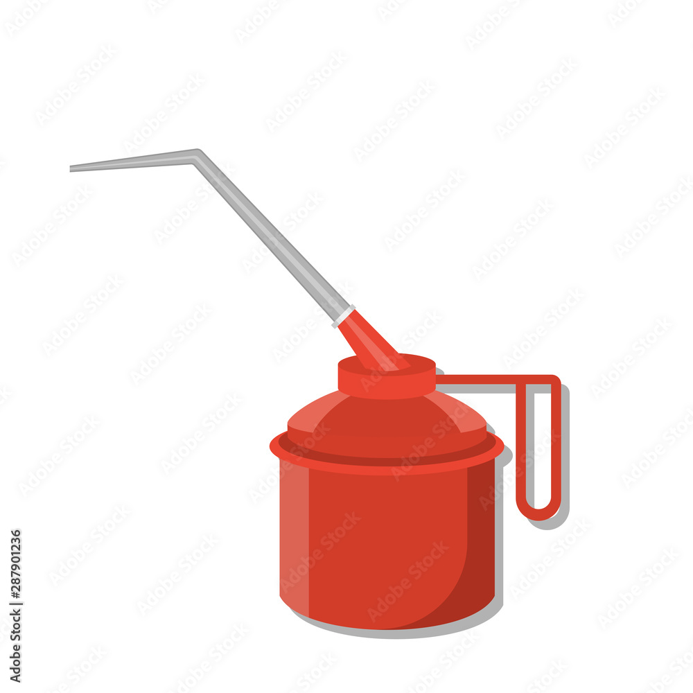 Fototapeta premium Red oilcan for car treatment. vector illustration