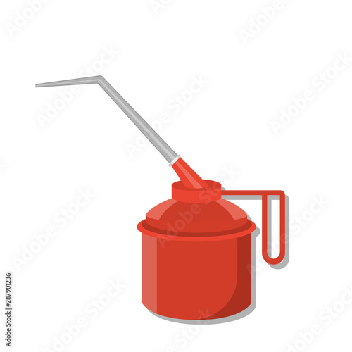 Red oilcan for car treatment. vector illustration