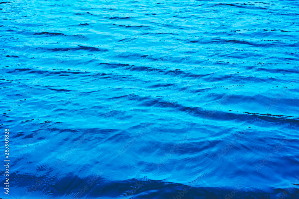 Fototapeta premium Copy space of surface blue water texture abstract background.