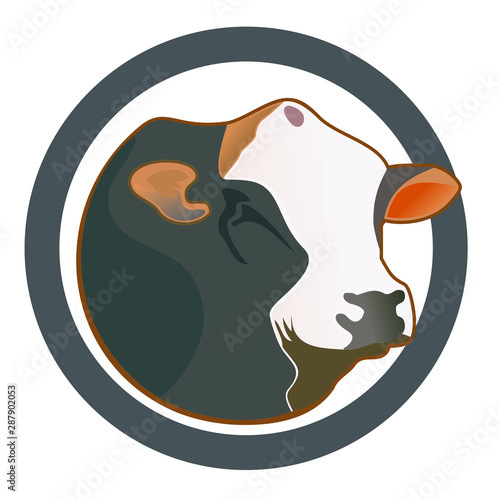 Real cow head design vector eps format photo