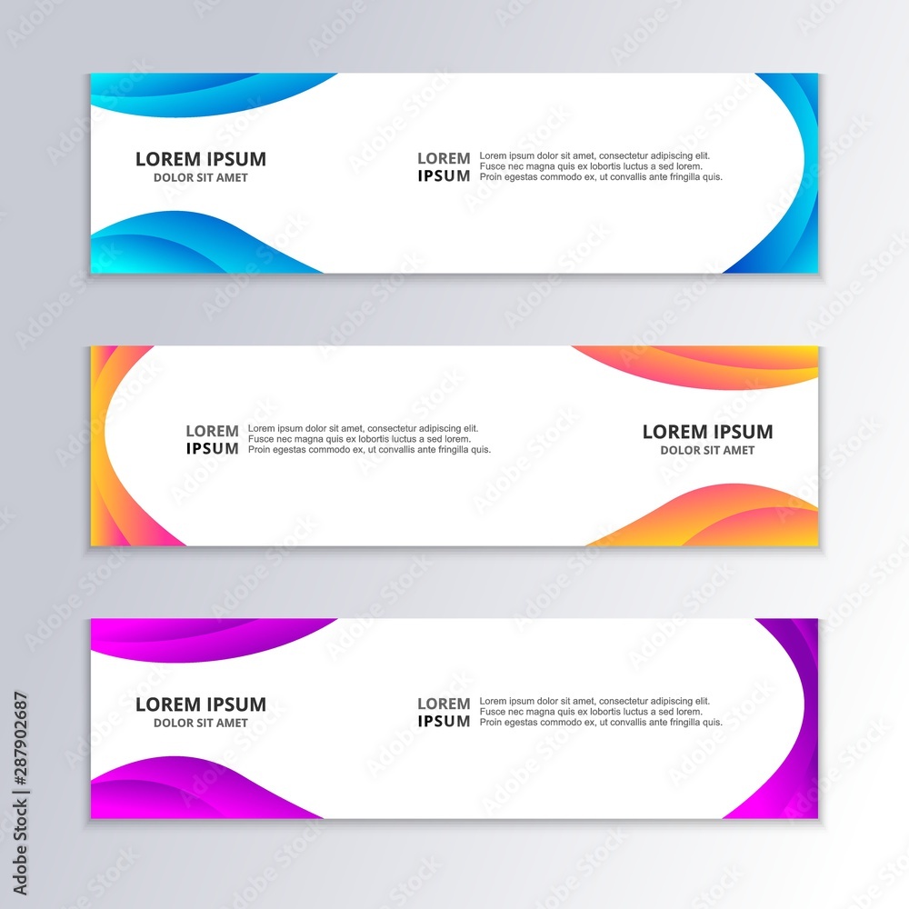 Naklejka premium Business Banner Template, Gradient Color, Modern Layout, web header, footer, advertising