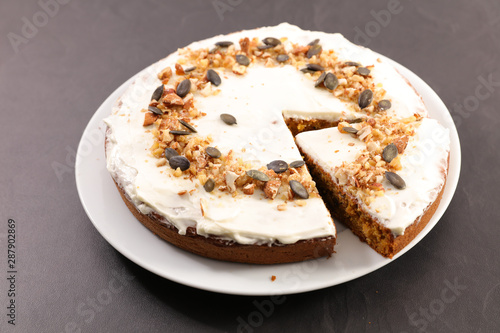 slice of pumpkin cake with spices