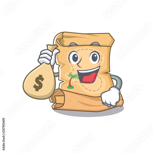 Фотография With money bag treasure map in the character shape