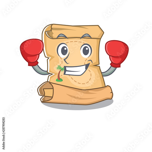 Boxing treasure map in the character shape