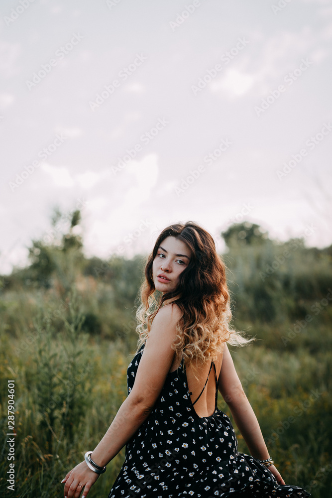 Young girl in summer time full of joy and harmony Young girl in summer time full of joy and harmony