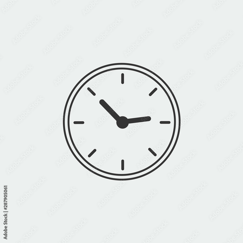 clock vector icon illustration design grey background clock vector icon illustration design grey background