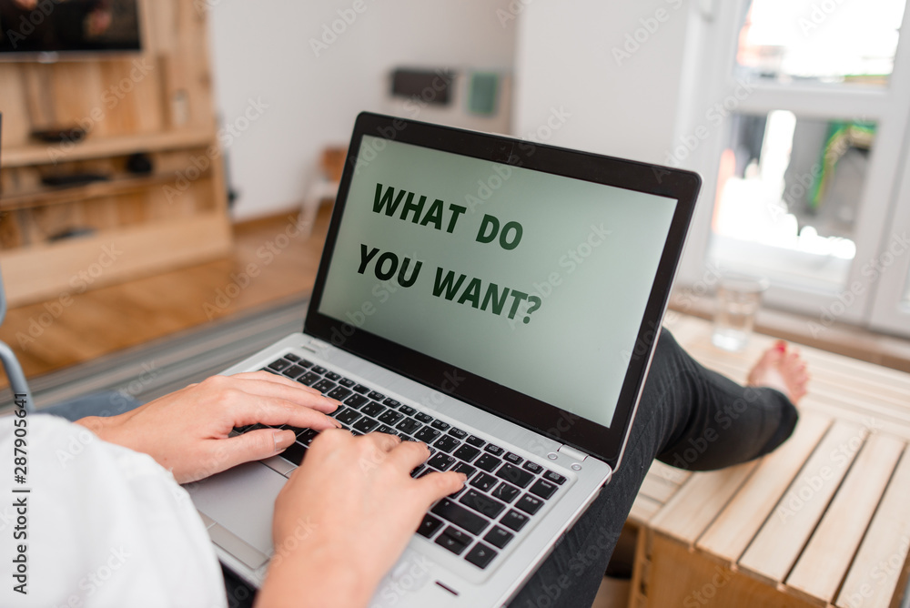 Word writing text What Do You Want Question. Business photo showcasing say or write in order to ask demonstrating about something woman laptop computer office supplies technological devices inside Word writing text What Do You Want Question. Business photo showcasing say or write in order to ask demonstrating about something woman laptop computer office supplies technological devices inside