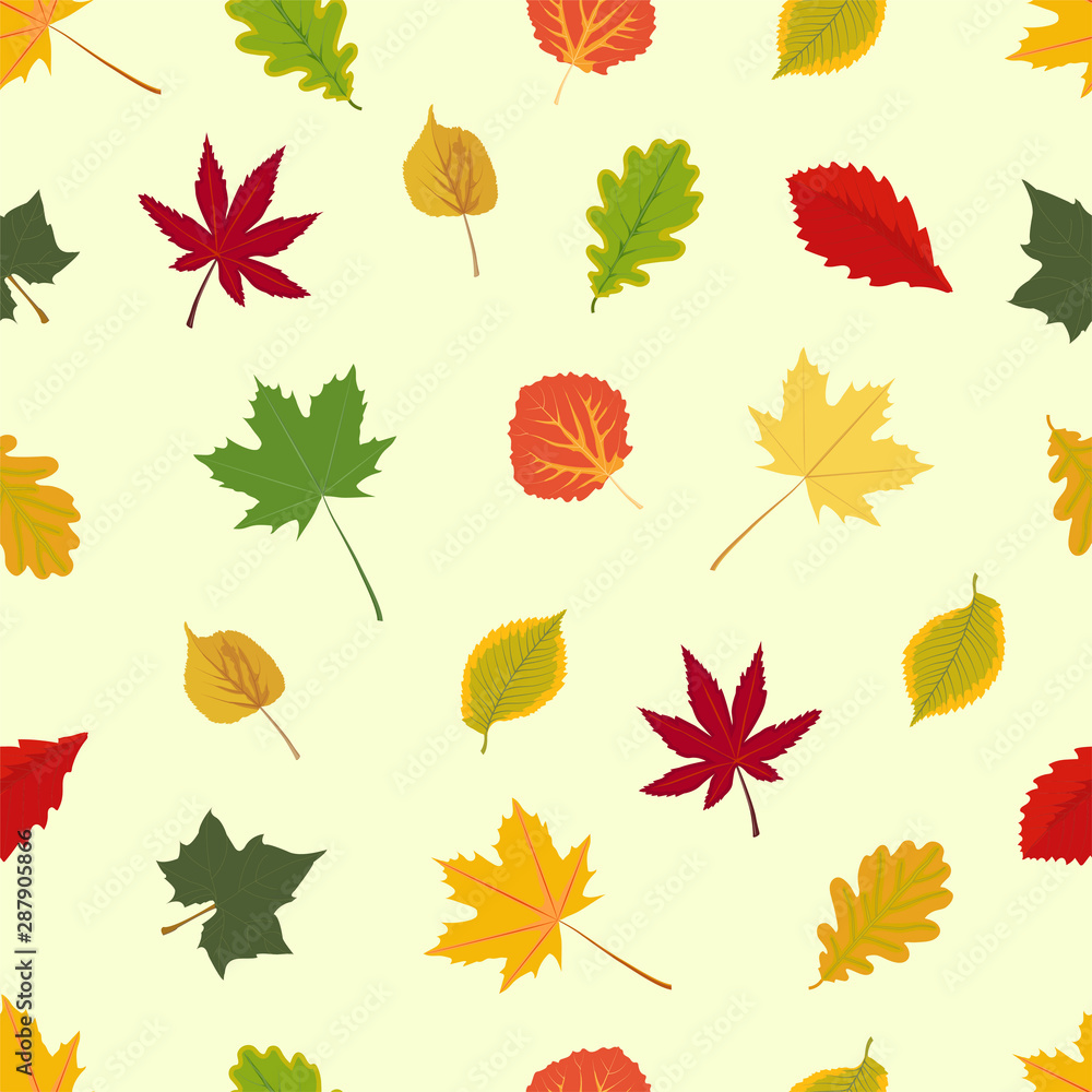 Colorful seamless pattern with autumn leaves Colorful seamless pattern with autumn leaves