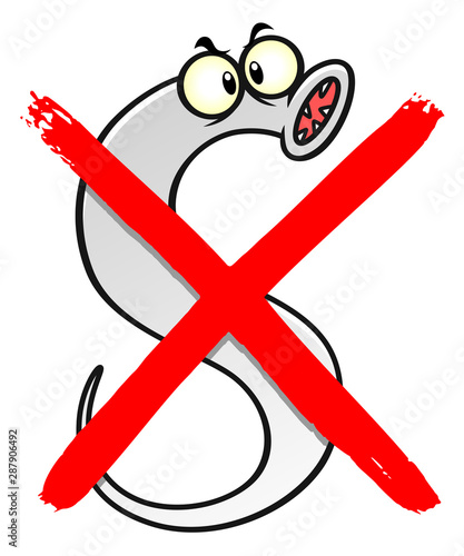 No helminths cartoon sign