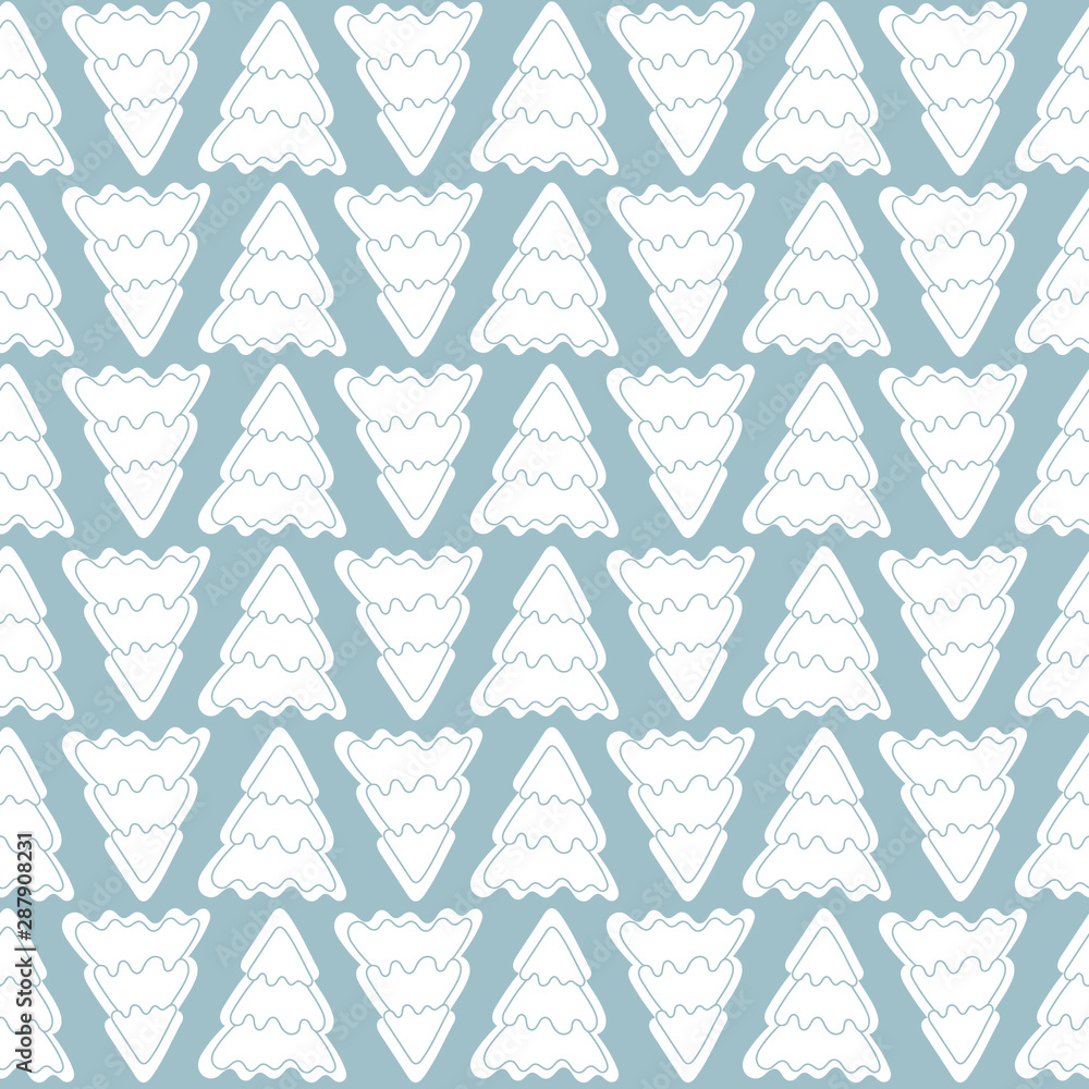 Abstract white pine tree. Seamless pattern on blue background. Vintage Style Abstract white pine tree. Seamless pattern on blue background. Vintage Style