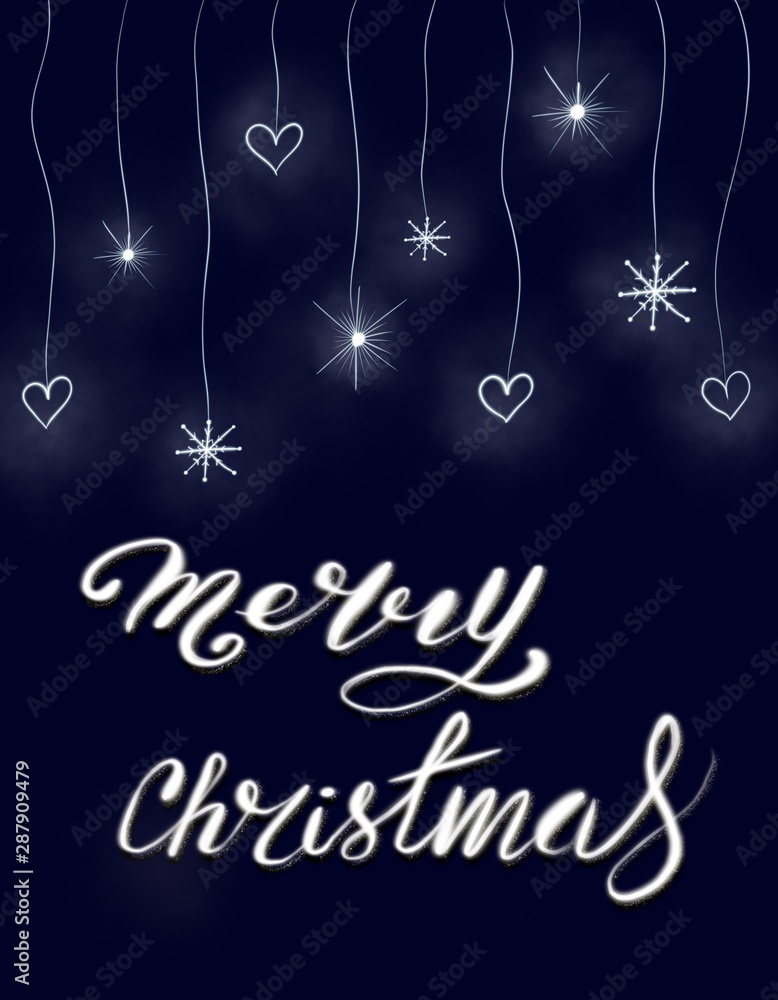 Beautiful Christmas glowing background with text 