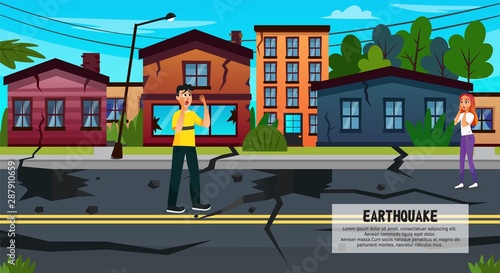 Crack In Earth after Earthquake, Natural Disaster.