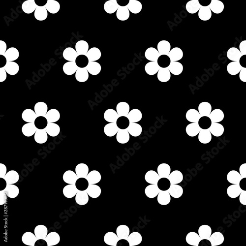 Abstract seamless daisy pattern for girls, boys, clothes. Creative vector daisy background with flower, marguerite. Funny pattern wallpaper for textile and fabric. Fashion daisy style.