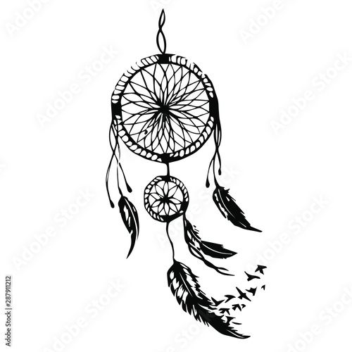 Dreamcatcher. Hand drawn. Vector. On a transparent background.