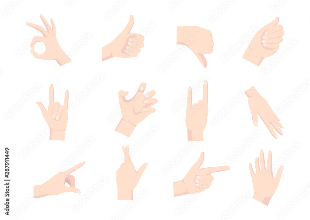 Gesturing hands. Hand with counting gestures Gesturing hands. Hand with counting gestures