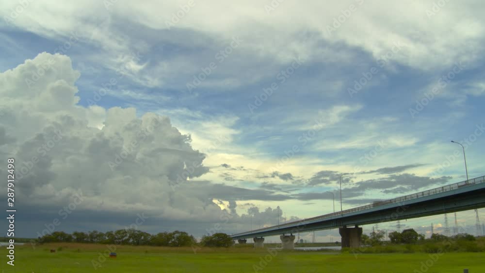 【固定】雲群と橋 微速度撮影 広角 【固定】雲群と橋 微速度撮影 広角