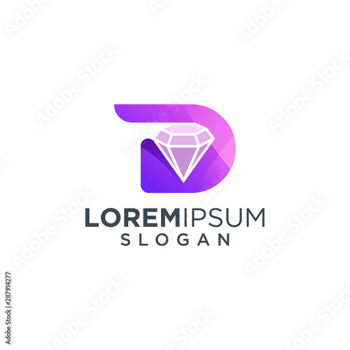 letter D Diamond logo design vector illustration