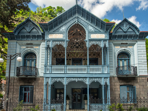 Famous historical blue palace in Borjomi