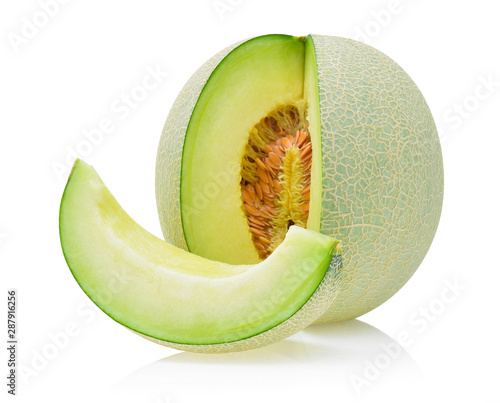 green melon isolated on white background