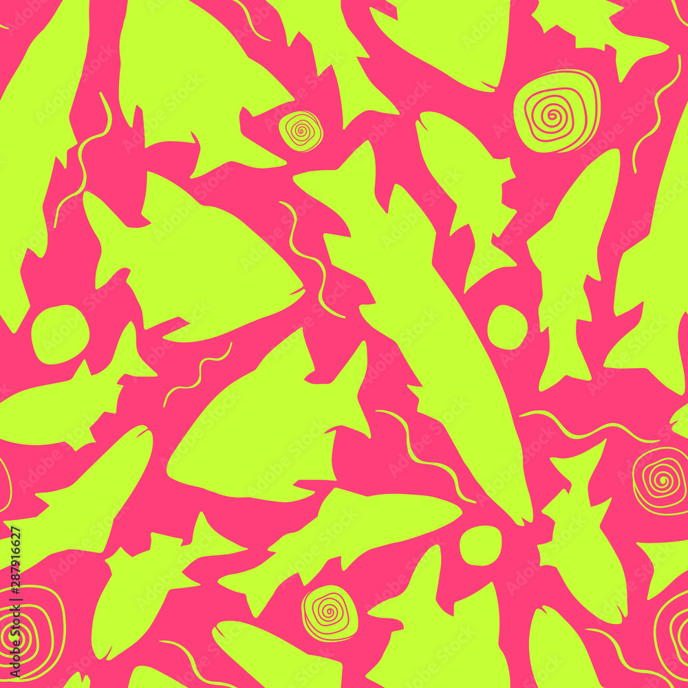 fish seamless pattern. eps10 vector illustration. hand drawing fish seamless pattern. eps10 vector illustration. hand drawing