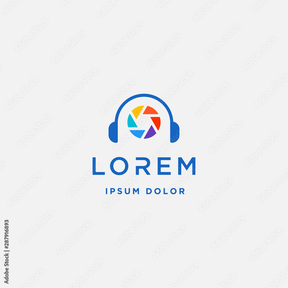 Obraz premium Music Camera Logo Template Vector Sign Design