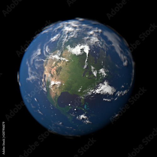 Planet Earth in macro concept with USA and Canada in focus.