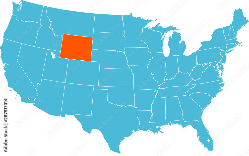 Naklejka map of Wyoming