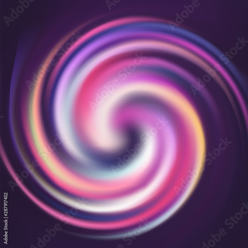 Abstract striped colorful spin spiral curled background.
