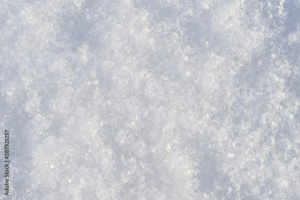 Fototapeta premium White background with snowflakes soft snow surface and soft shadows