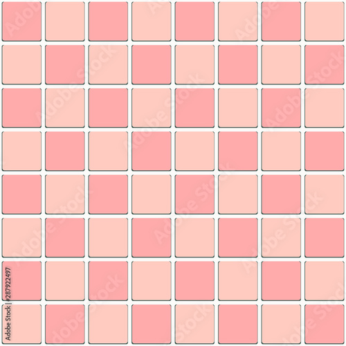 Vintage Bathroom Pink Tiled Mosaic Seamless Pattern.