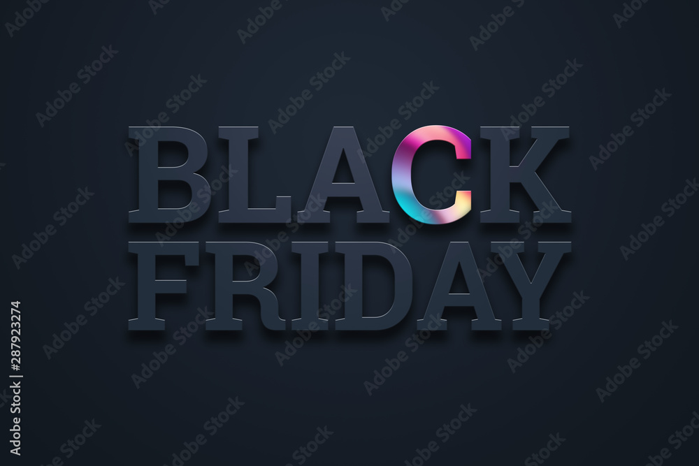 Black friday sale inscription, neon on a dark background, design template. Black friday banner. Copy space, creative background. 3D Illustration, 3D Design. Black friday sale inscription, neon on a dark background, design template. Black friday banner. Copy space, creative background. 3D Illustration, 3D Design.