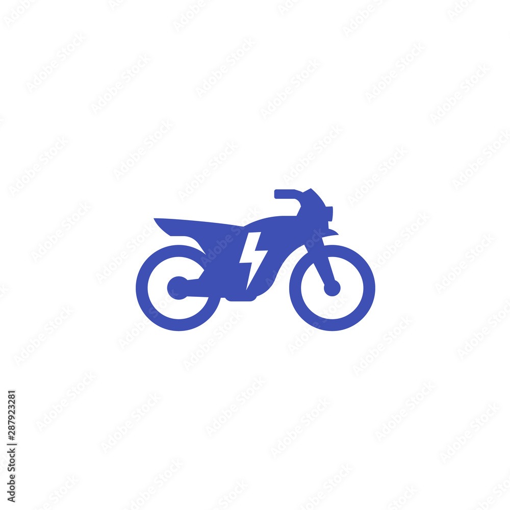 Electric bike, motorcycle icon on white Electric bike, motorcycle icon on white