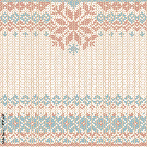 Winter Christmas x-mas knit background Knitted pattern. Flat style design.