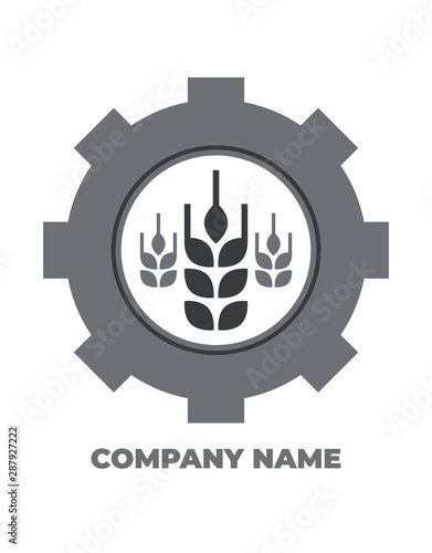 Agro logo for your company. Vector black and white isolated illustration.