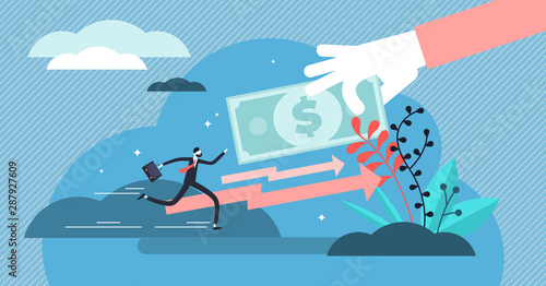 Motivation vector illustration. Flat tiny chase after money persons concept © VectorMine