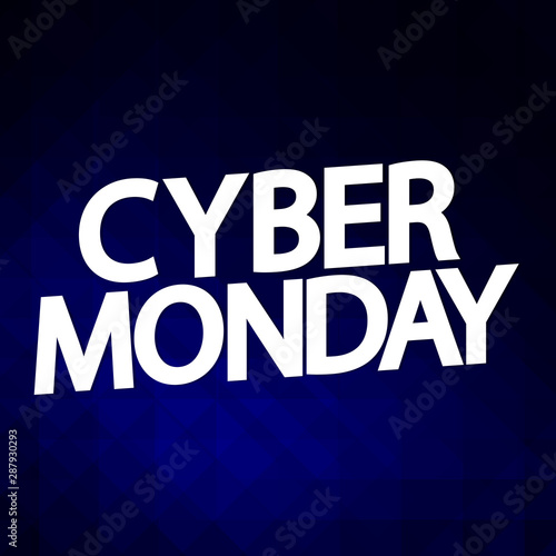 Cyber Monday, sale poster design template, vector illustration