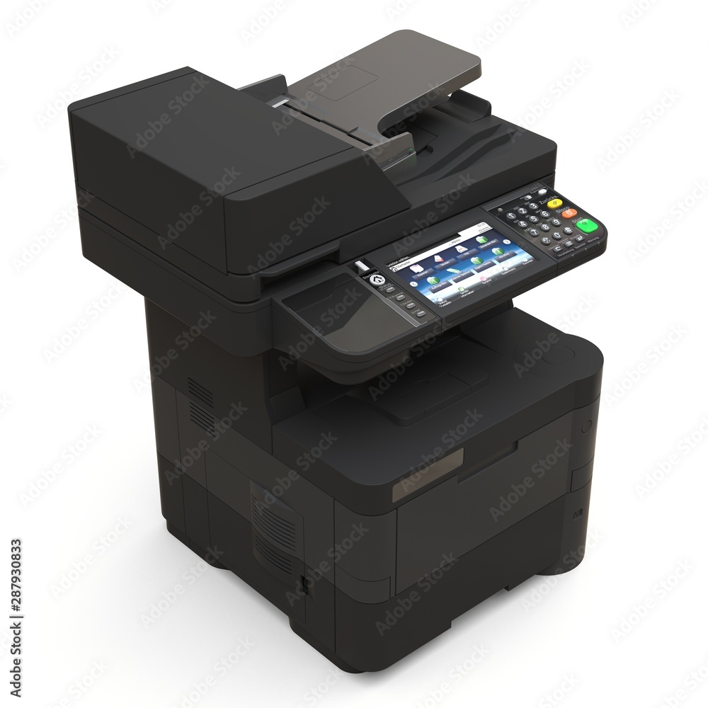Laser printer on the white background. 3d illustration. Laser printer on the white background. 3d illustration.