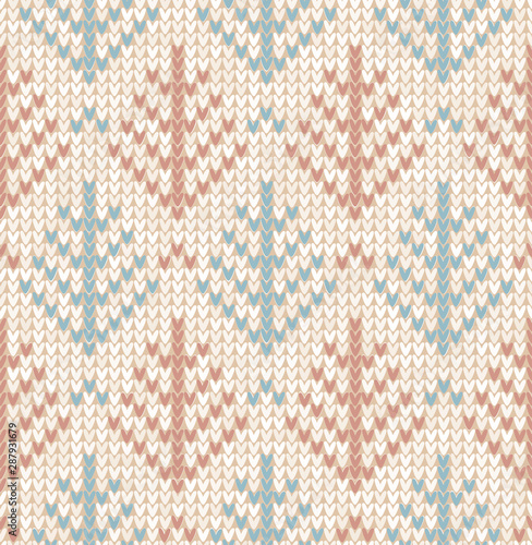 Winter Christmas tree x-mas knit seamless background. Knitted fur-tree pattern. Flat design.