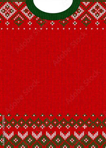 Merry Christmas and Happy New Year greeting card scandinavian ornaments
