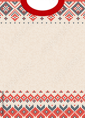 Merry Christmas and Happy New Year greeting card scandinavian ornaments