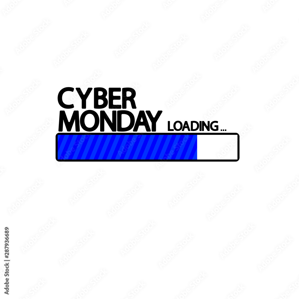 Cyber Monday Sale, progress loading bar design template, vector illustration