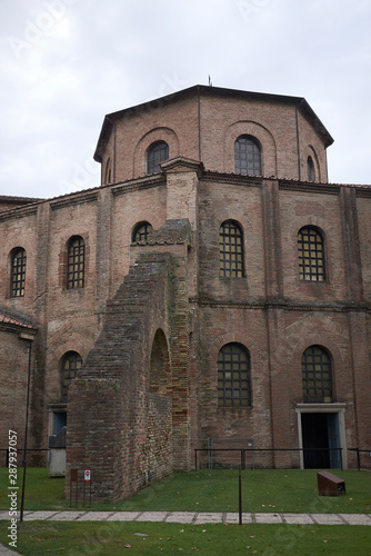 Ravenna, Italy - August 14, 2019 : View of San Vitale Basilica exterior