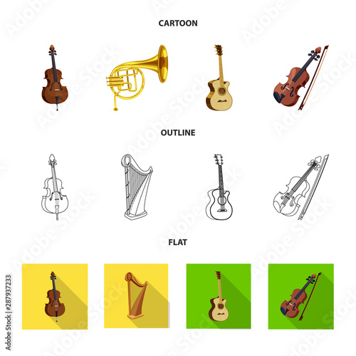 Vector design of music and tune icon. Set of music and tool stock symbol for web.