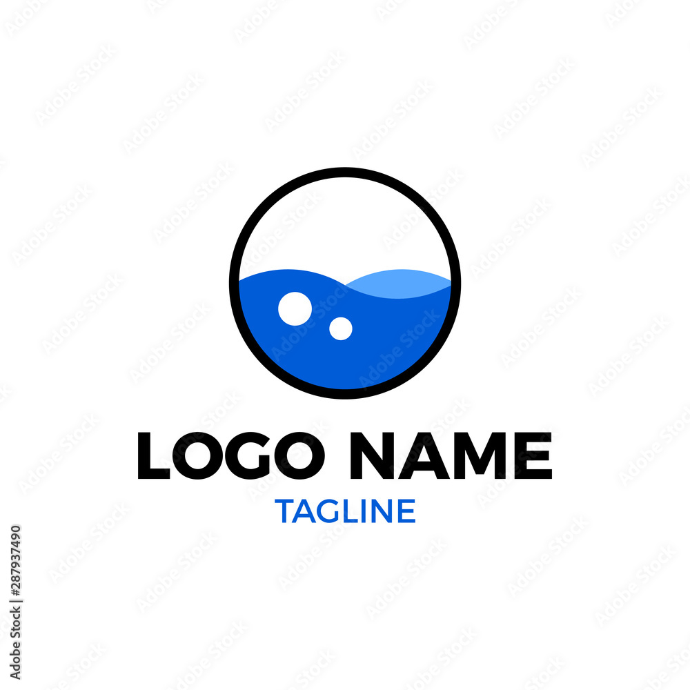 Obraz premium Laundry Logo, Washing Machine, Cleaning Service Logo Concept Isolated Vector.