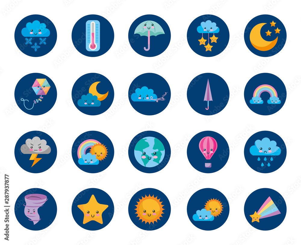 time and weather set icons time and weather set icons