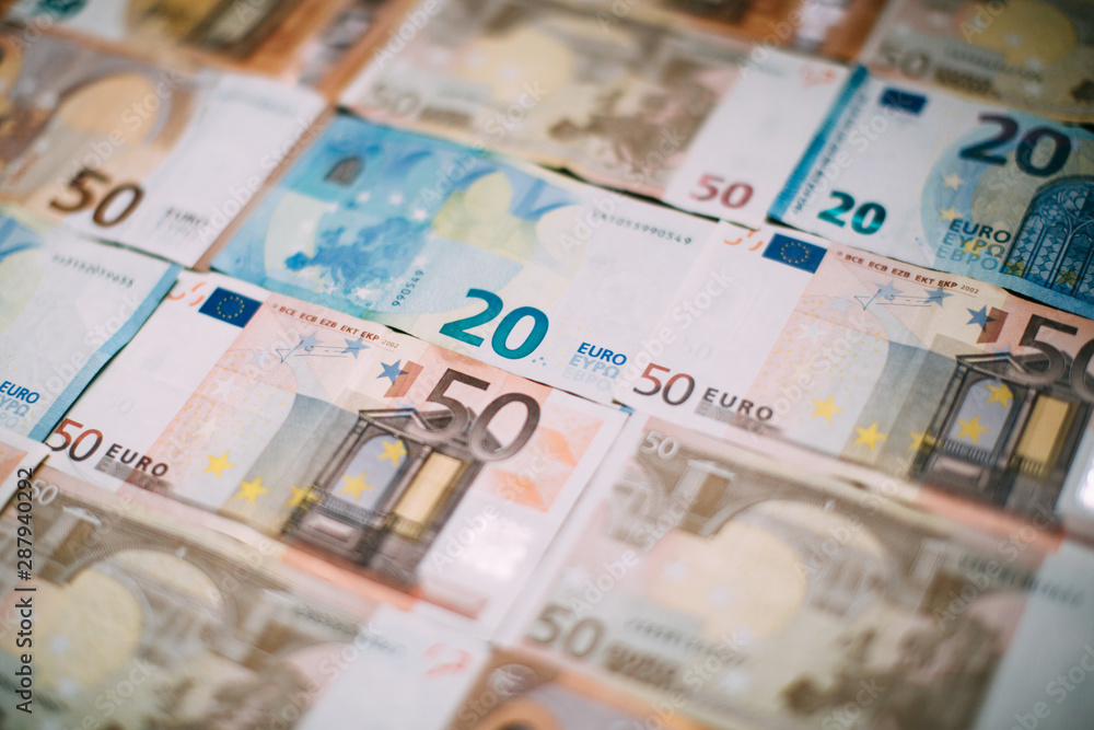 Euro money banknotes as background and texture. Close up view of euro cash background. Euro money banknotes as background and texture. Close up view of euro cash background.