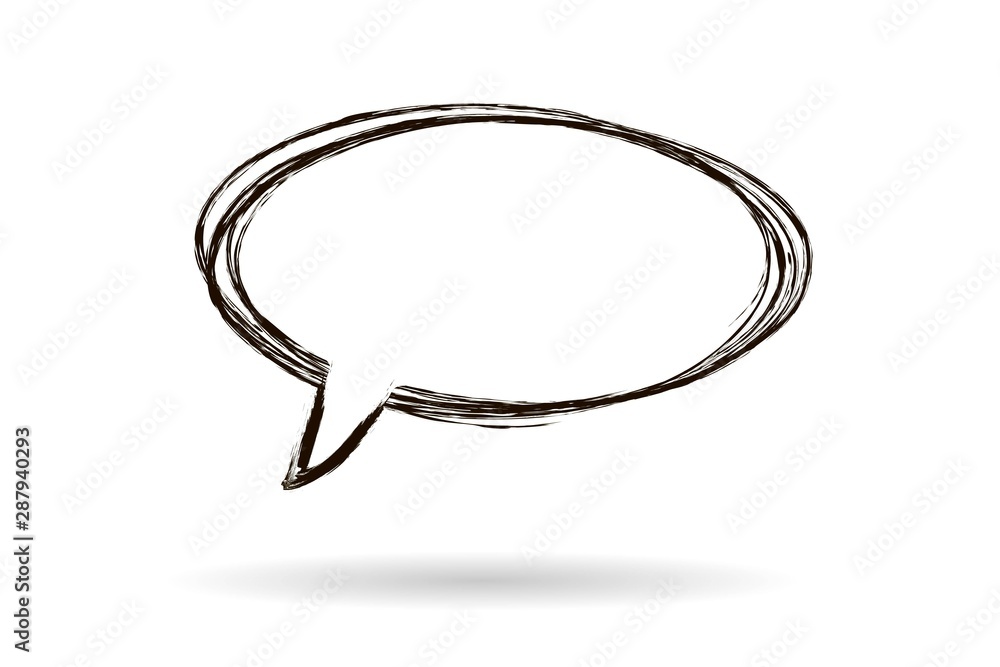 Fototapeta premium Black vector grunge speech bubble on white background