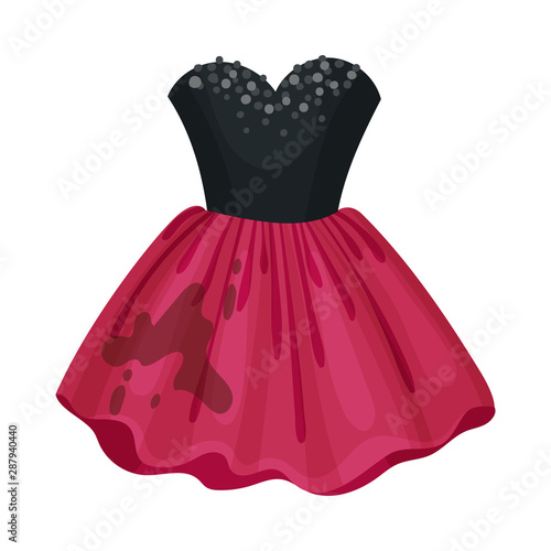 Dirty dress. Vector illustration on a white background.