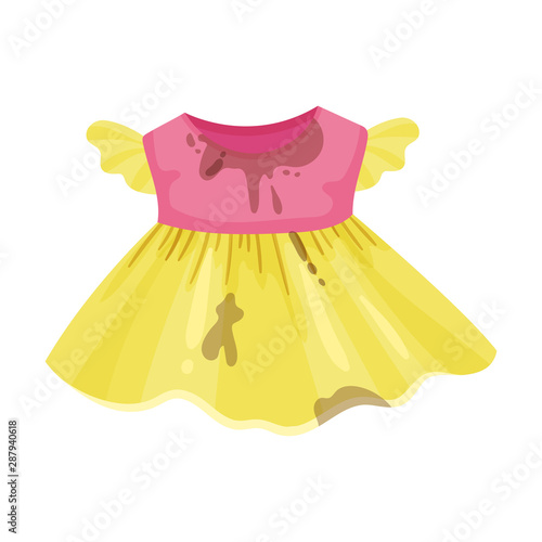 Dirty baby dress. Vector illustration on a white background.